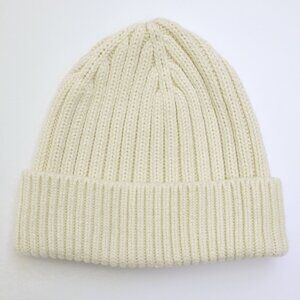 Uniqlo Heatteach Ribbed Beanie  Cream White